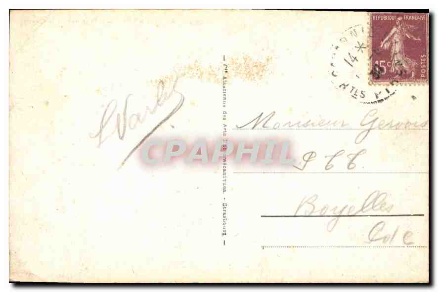 CPA Lourdes Les Piscines et le Gave  — Verso