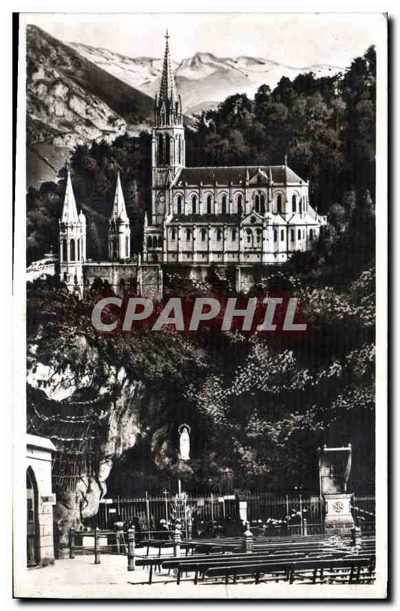 CPA Lourdes La Grotte et la Basilique 