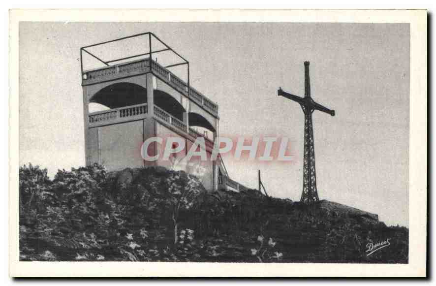 CPA Lourdes L'Observatoire et la Croix du Pic du Jer 