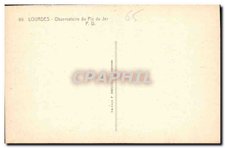 CPA Lourdes Observatoire du Pic du Jer  — Verso