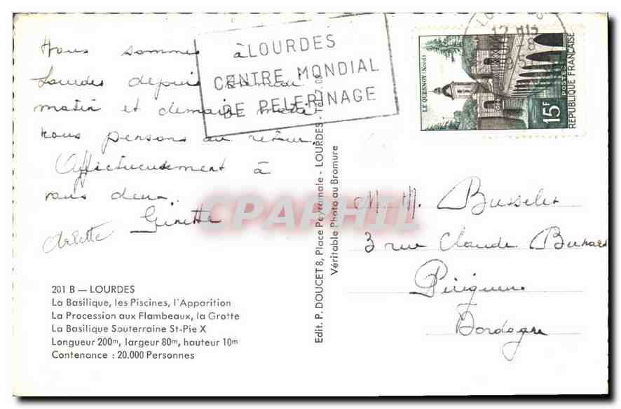 CPA Lourdes  — Verso