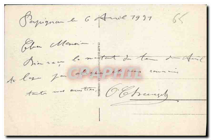 CPA Lourdes Vue general et le Gave  — Verso