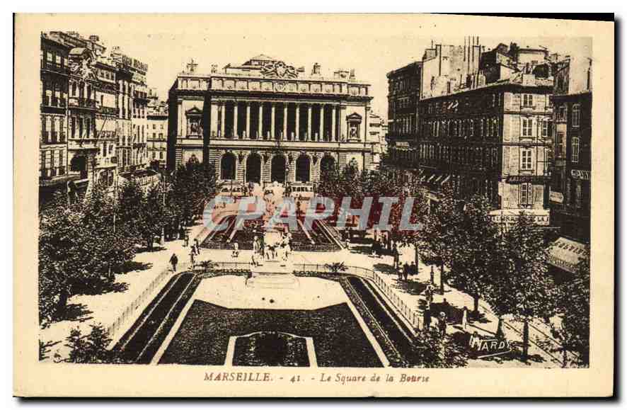 CPA Marseille Le Square de la Bourie 