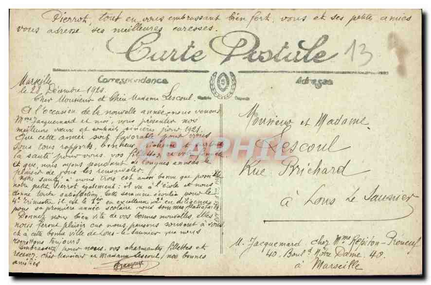CPA Marseille Le Pont Transbordeur  — Verso
