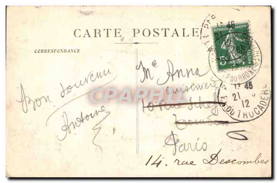 CPA Marseille N D de la Garde  — Rückseite