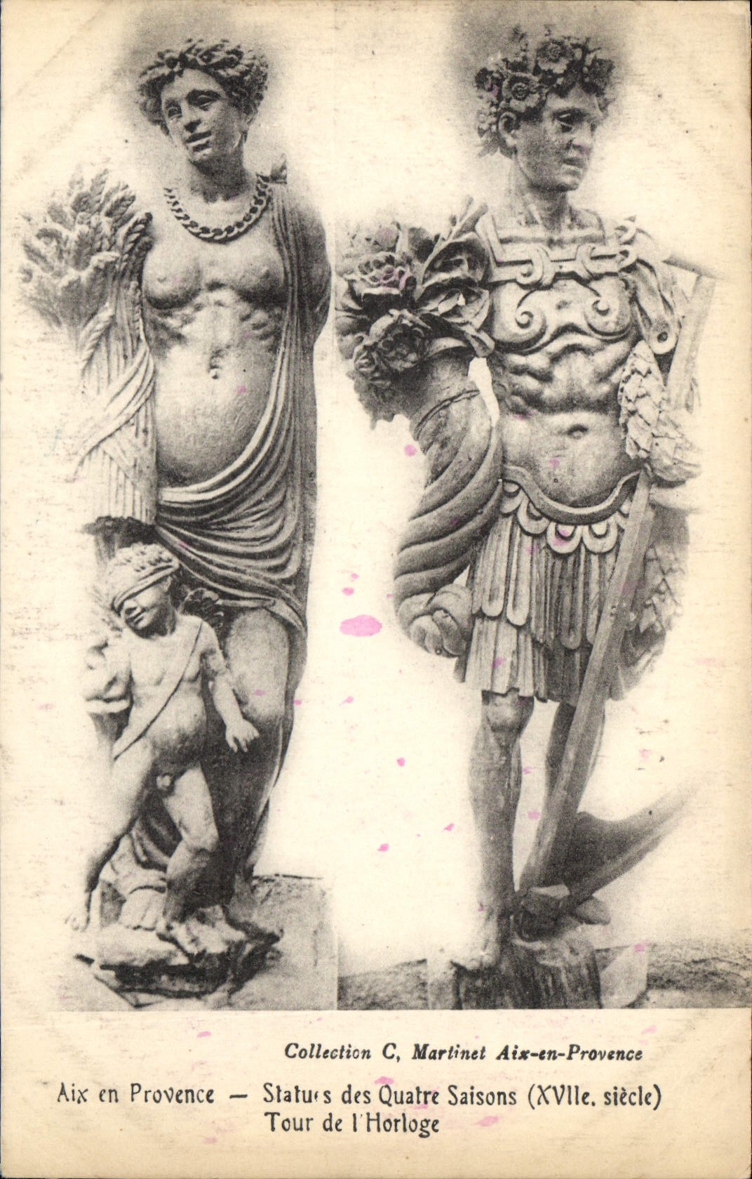 Aix-en-Provence — Statues des Quatre Saisons (XVIIe siècle) — Collection C. Martinet