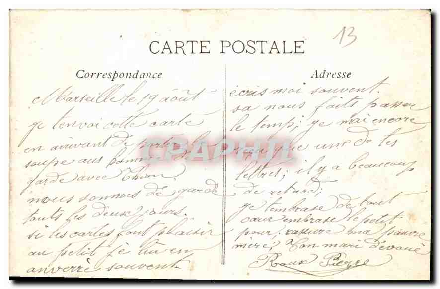 Marseille — Fontaine Cantini — LR — Verso