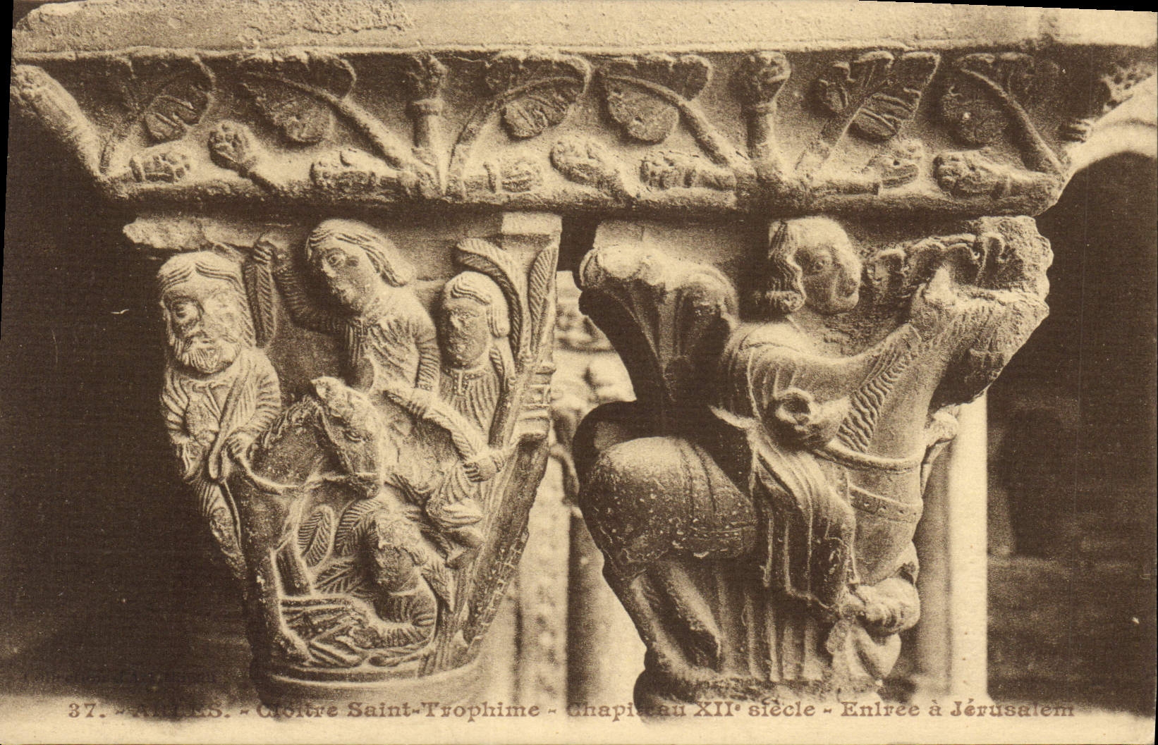 Croix Saint-Trophime - Chapiteau XIIe siècle - Entrée à Jérusalem