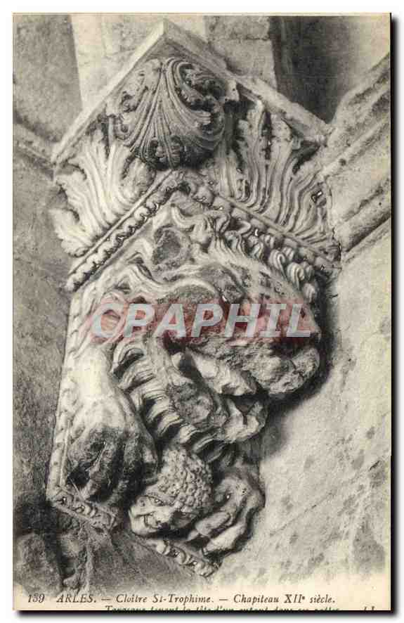 CPA Arles Cloitre St Trophime Chapiteau XII siecle 