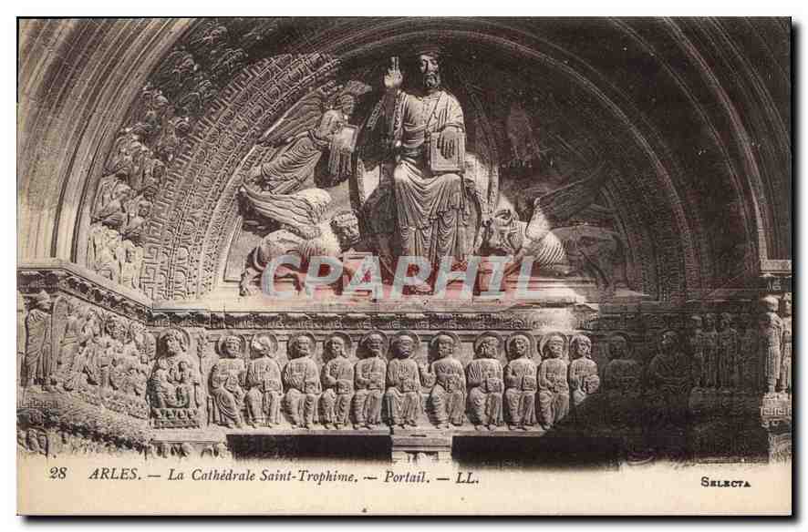 CPA Arles la Cathedrale Saint Trophime Portail 