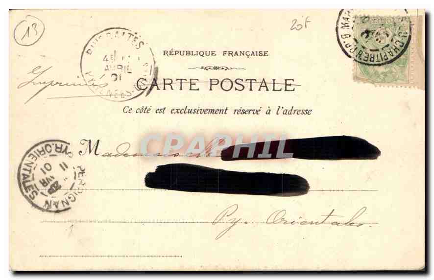 CPA Regniere la mort de Mireille  — Verso