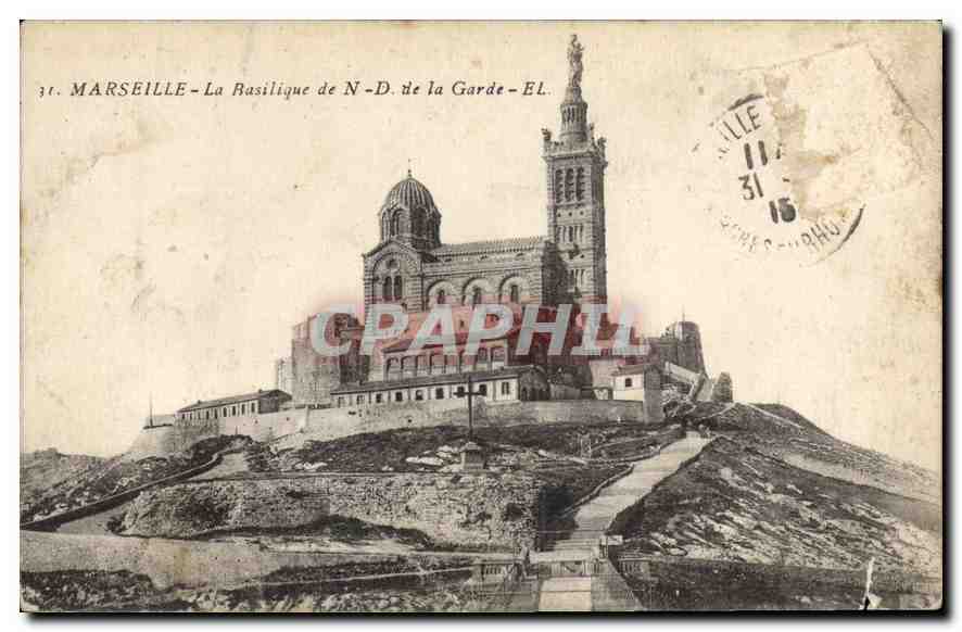 CPA Marseille la Basilique de N D de la Garde 