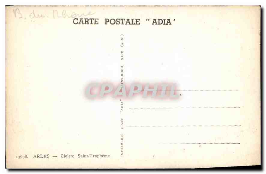 CPA Saint Victor petite nef de la Crypte  — Verso