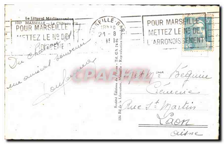 Le Château d'If — île fortifiée avec phare — Éditions de la Libération, Marseille — Verso