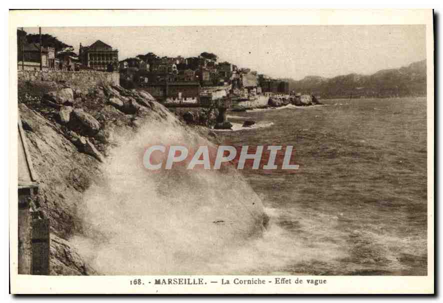CPA Marseille la Corniche Effet de Vague 