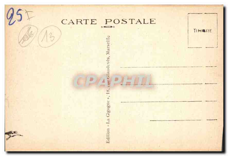 CPA Marseille la Corniche le Prophete  — Verso