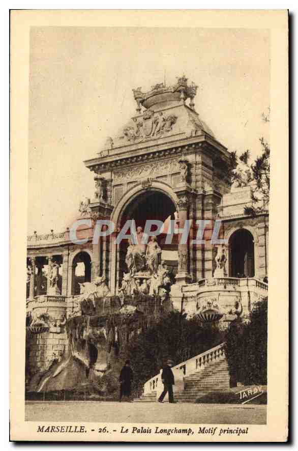 CPA Marseille le Palais Longchamp Motif Principal 
