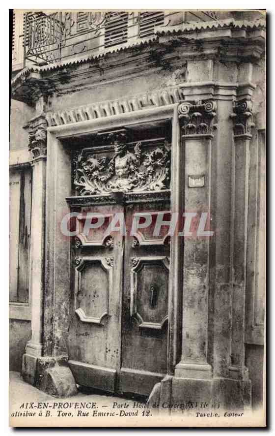 Aix-en-Provence — Porte Hôtel de Carcer, Rue Émeric-David 12 — Verleger