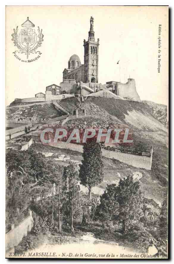 CPA Marseille N D de la Garde vue de la Montee des Oblats 