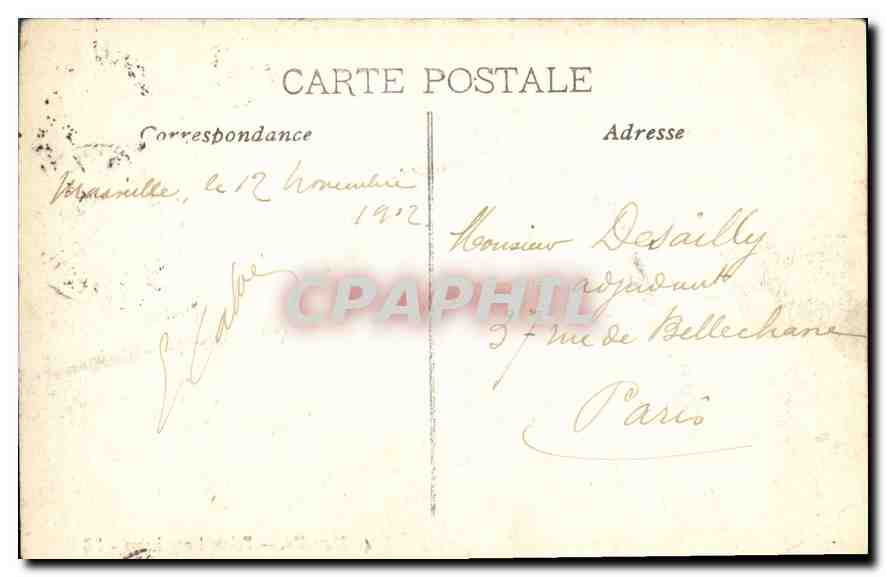 CPA Marseille palais Longchamp  — Verso