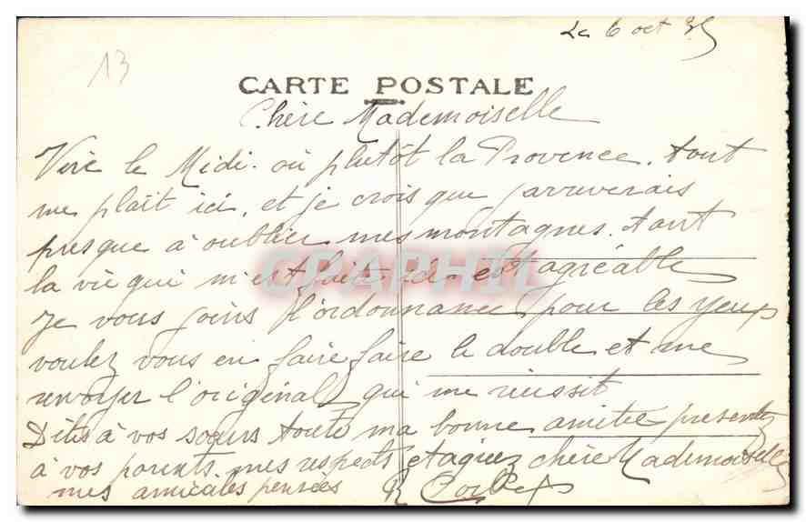 CPA Marseille le Quai du Port Bateaux — Verso