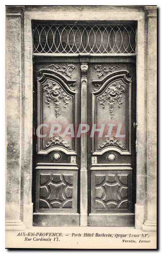Aix-en-Provence — Porte Hôtel Barberin, époque Louis XV, Tavelle, Éditeur