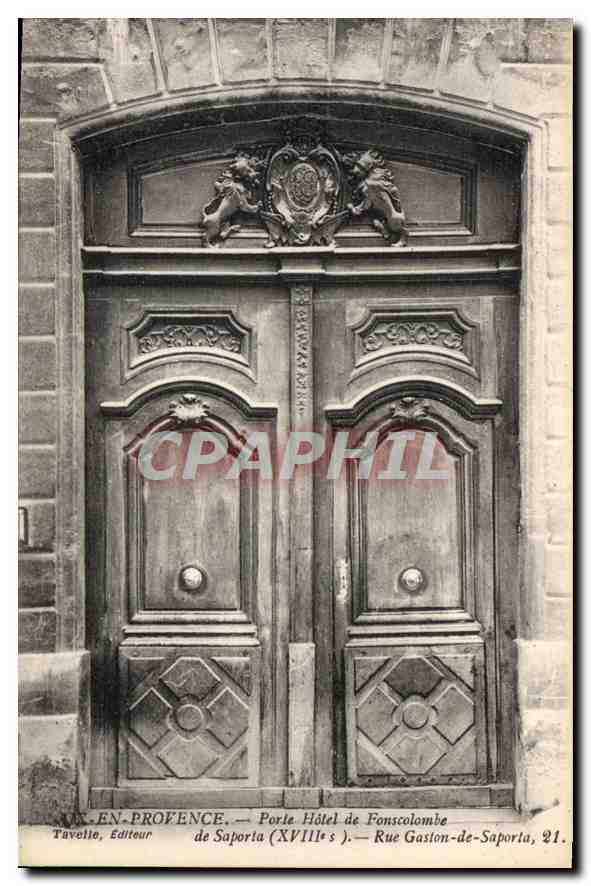 Porte Hôtel de Fonscolombe — Rue Gaston-de-Saporta, 21 — Tavelle, Éditeur