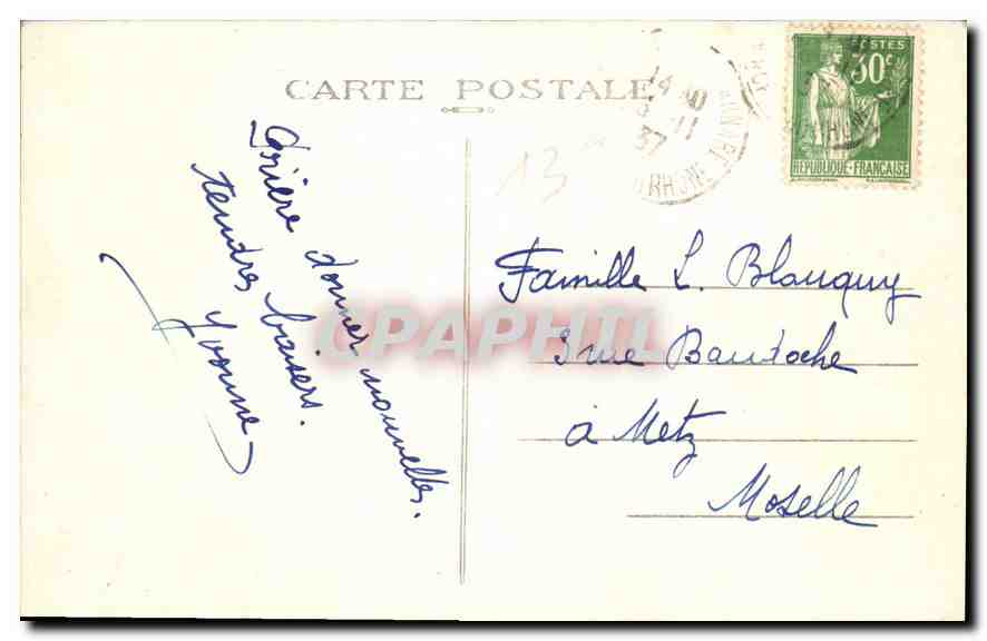 CPA Marseille le Palais Longchamp  — Verso