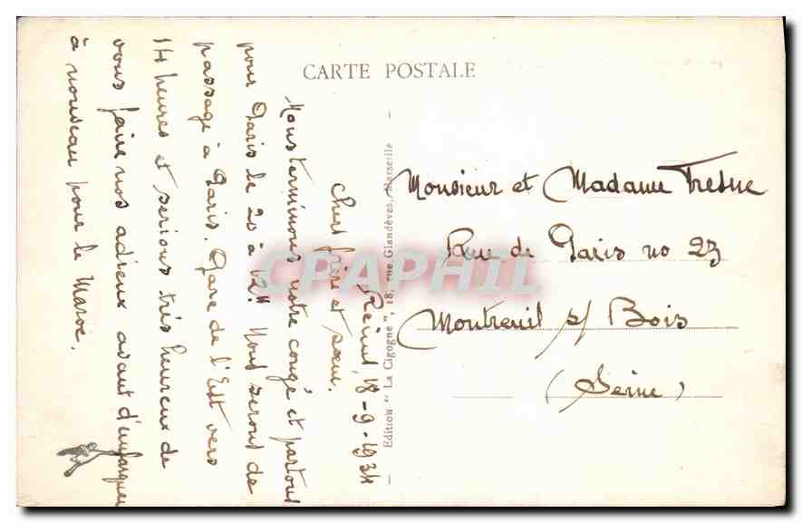 CPA Marseille Notre Dame de la Garde  — Rückseite