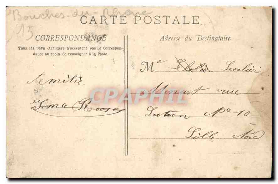 CPA Marseille le Palais Longchamp  — Verso