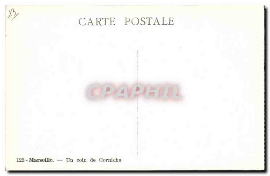 CPA Marseille Un Coin de Corniche  — Verso