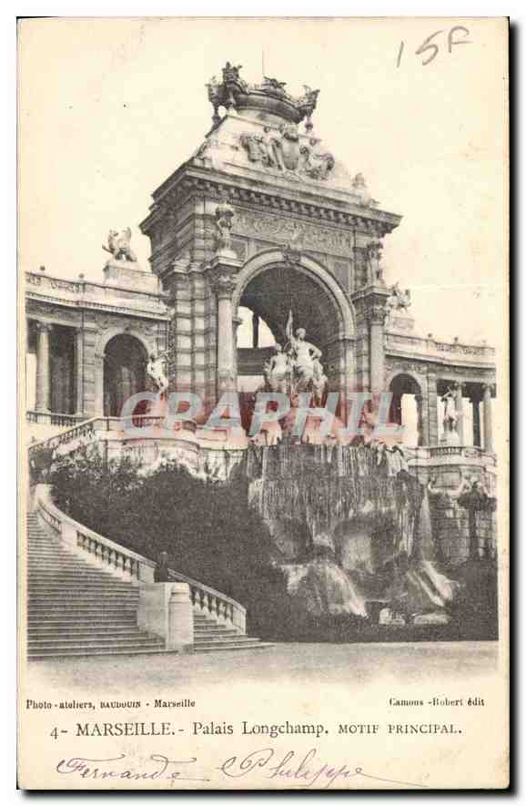 CPA Marseille Palais Longchamp Motif Principal 