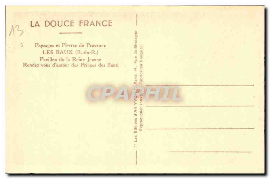 Pavillon de la Reine Jeanne — Les Baux (B.-du-R.) — Les Éditions d'Art YVO, Paris — Rückseite