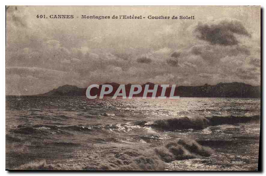 CPA Cannes Montagnes de l'Esterel Coucher de Soleil 