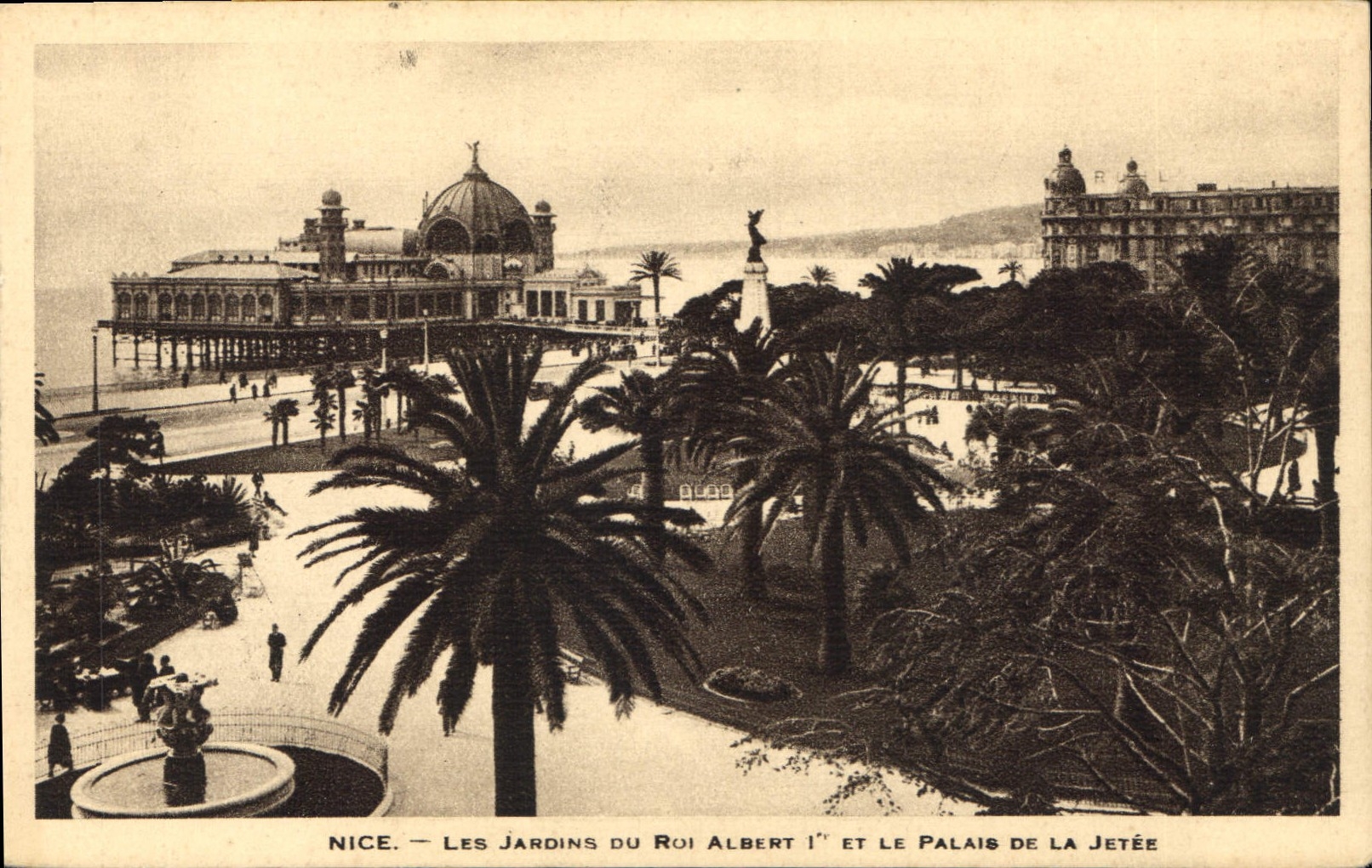 CPA Nice les Jardins du roi Albert 1er et le palais de la Jetee 