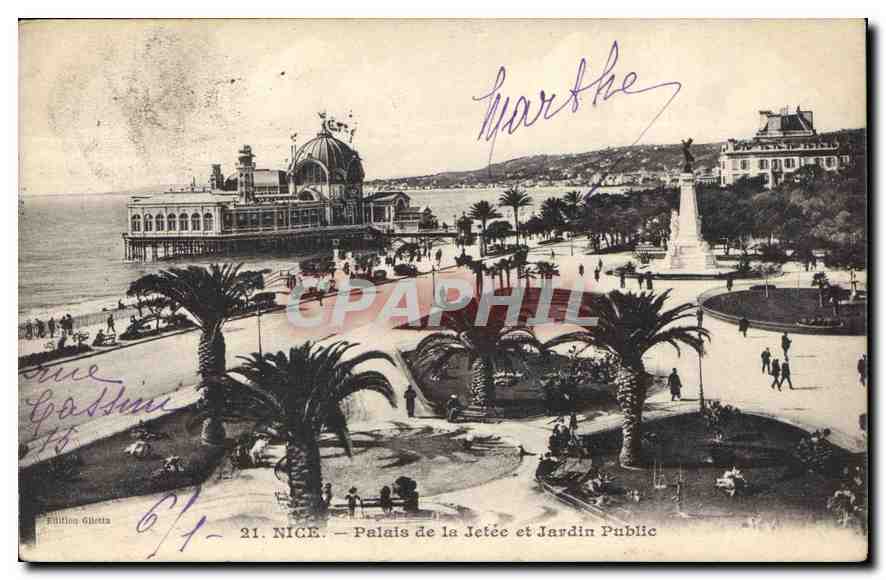 CPA Nice Palais de la Jetee et Jardin public 