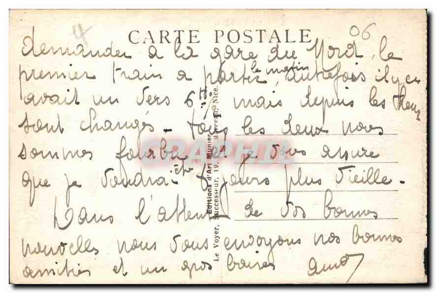 CPA La Cote d'Azur Nice vue generale prise du Mont Boron  — Rückseite
