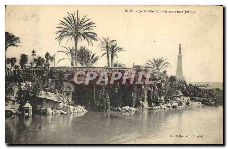 CPA Nice la Grotte dans les nouveaux Jardins 