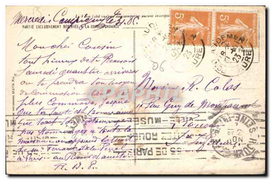 CPA Cannes Chateau Saint Honorat Ile de Lerins  — Verso