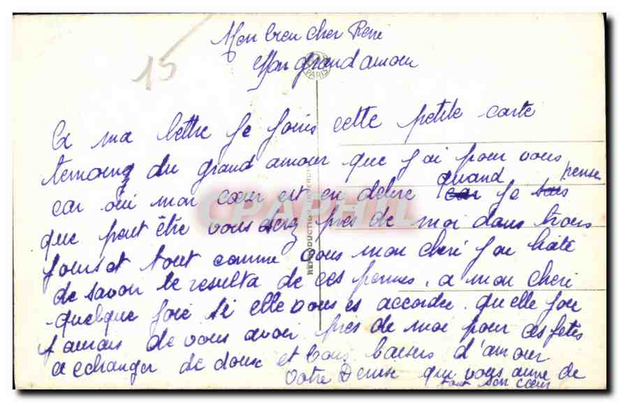 Lettre d'Amour ! — scène d'écriture amoureuse — Fox Paris n°4480 — Verso