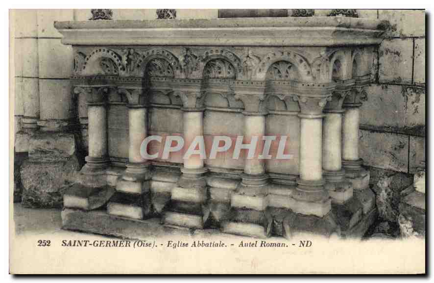 CPA Saint Germer Oise Eglise Abbatiale Autel Roman 