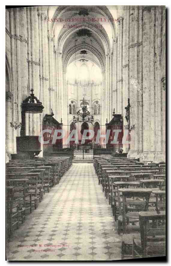 CPA Saint Germer de Fly Oise l'Abbaye Nef 