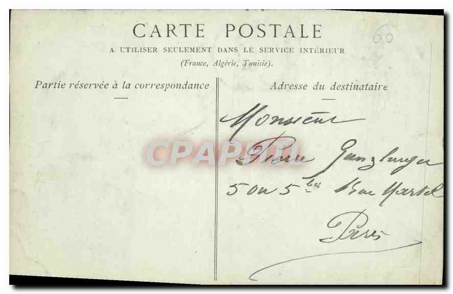 CPA Compiegne le Chateau et les Terrasses  — Rückseite