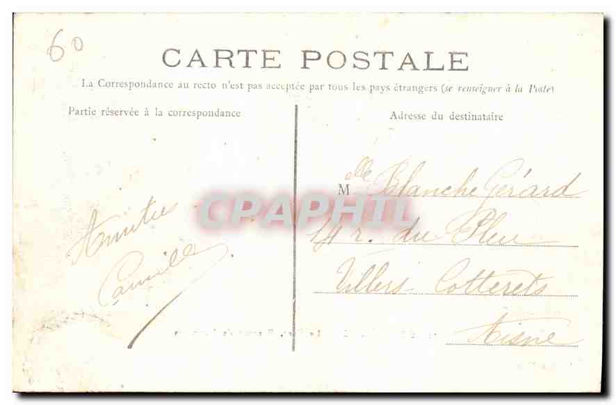 CPA Compiegne Le Parc Berceau de Napoleon  — Rückseite