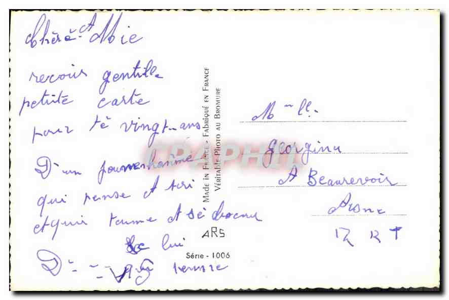 CPA Femme — Verso