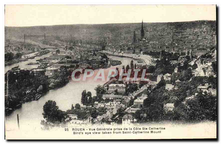 CPA Rouen Vue generale prise de la Cote Ste Catherine 