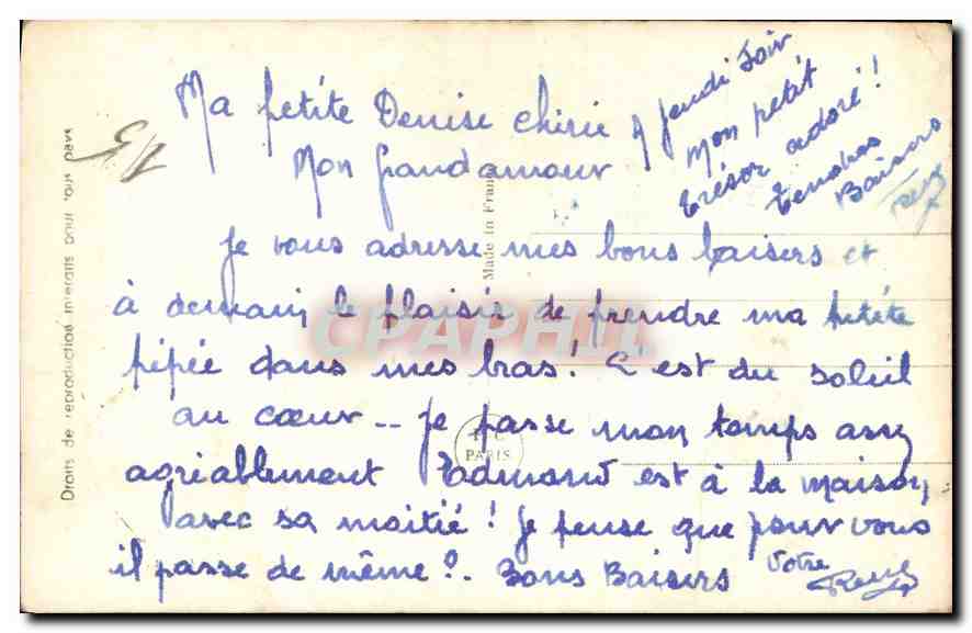 CPA Je vous admire Femme — Rückseite
