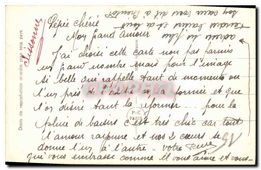 CPA Pluie de Baisers Femme — Verso