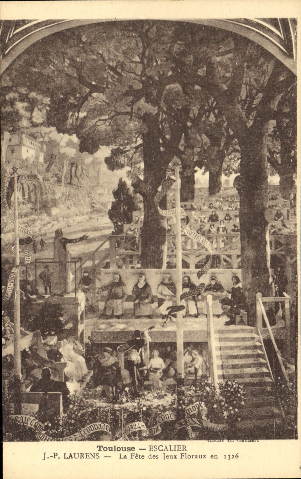 Toulouse — La Fête des Jeux Floraux en 1326 — J.-P. Laurens — Édition H. Gambert