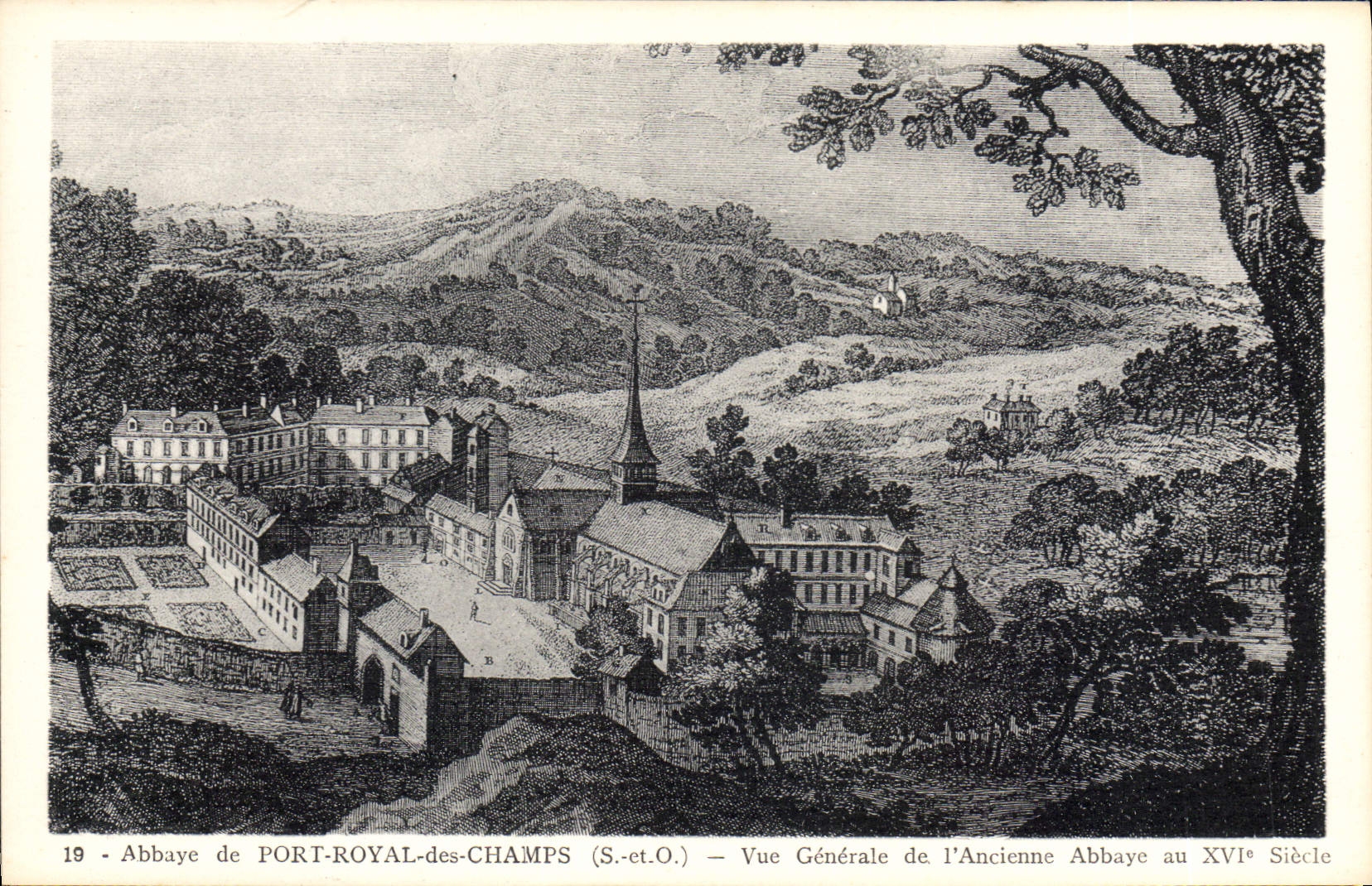 Abbaye de PORT-ROYAL-des-CHAMPS (S.-et-O.) — Vue Générale de l'Ancienne Abbaye au XVIe Siècle